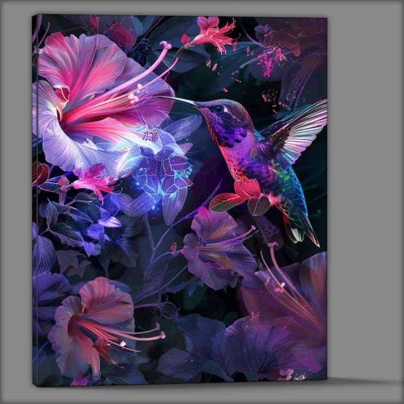 Buy Canvas : (Humming bird with flowers)
