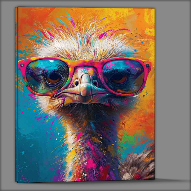 Buy Canvas : (Ostrich with pink glasses on)