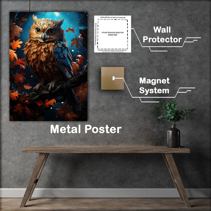 Buy Metal Poster : (Owl in the autumn)