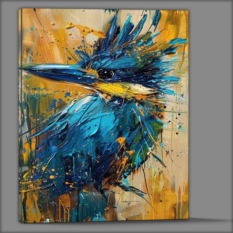 Buy Canvas : (Pallet Knife style bird painted in blue)
