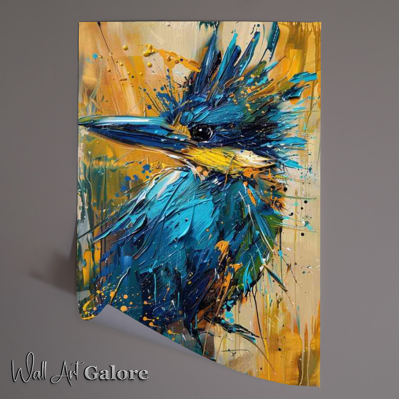 Buy Unframed Poster : (Pallet Knife style bird painted in blue)