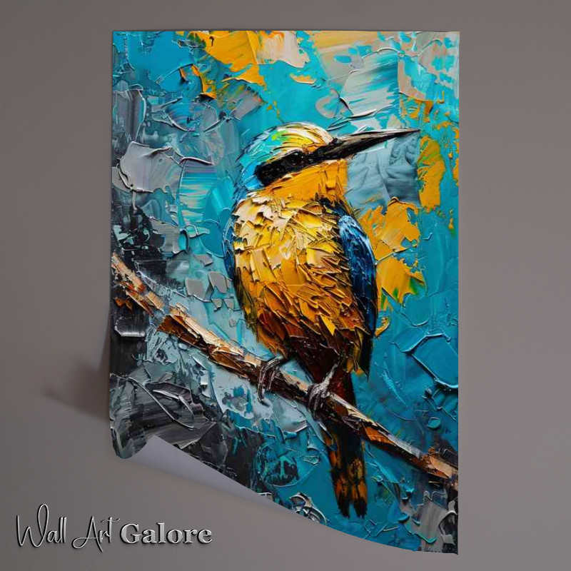 Buy Unframed Poster : (Pallet knife bule and yellow bird)