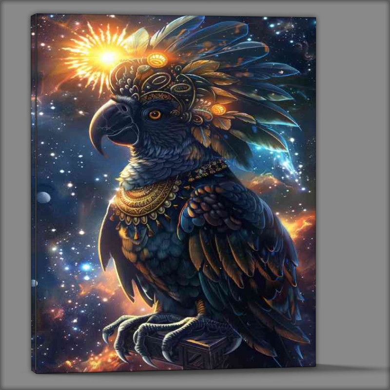 Buy Canvas : (Parrot colorful blue black gold)