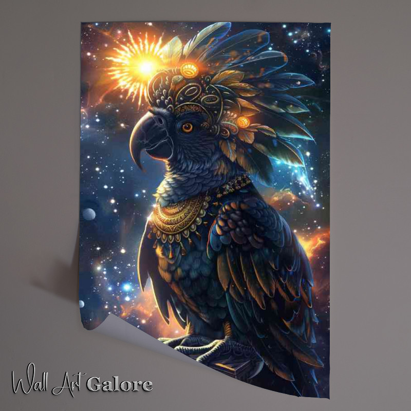 Buy Unframed Poster : (Parrot colorful blue black gold)
