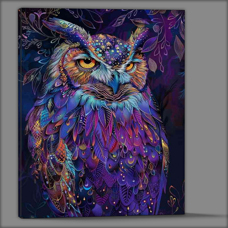 Buy Canvas : (Sleepy Owl with gold flecks)