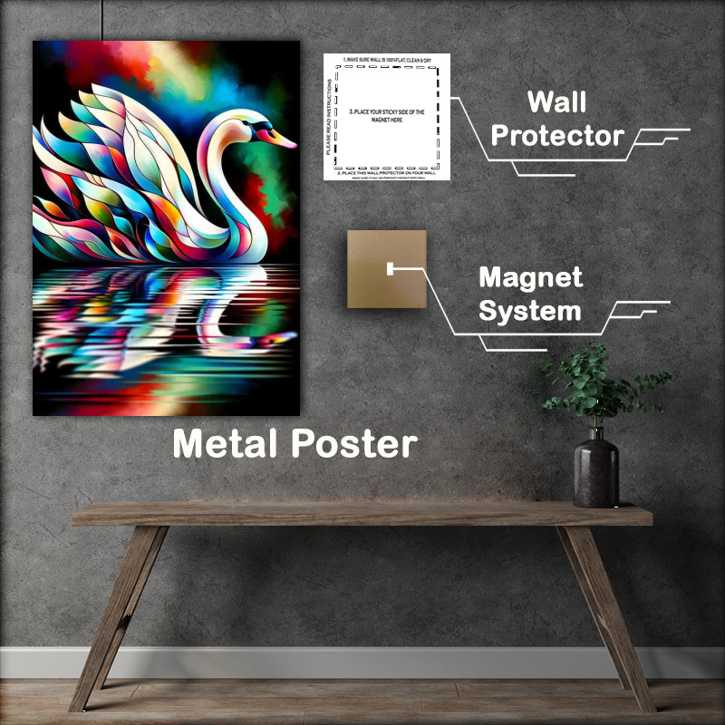 Buy Metal Poster : (The form of a graceful swan)