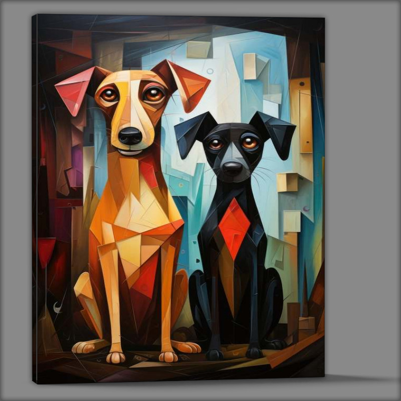 Buy Canvas : (A Pair of Dogs in abstract form)