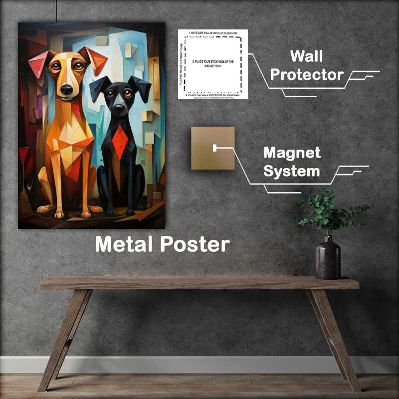 Buy Metal Poster : (A Pair of Dogs in abstract form)