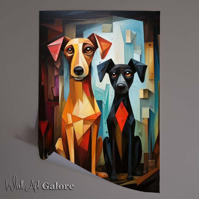 Buy Unframed Poster : (A Pair of Dogs in abstract form)
