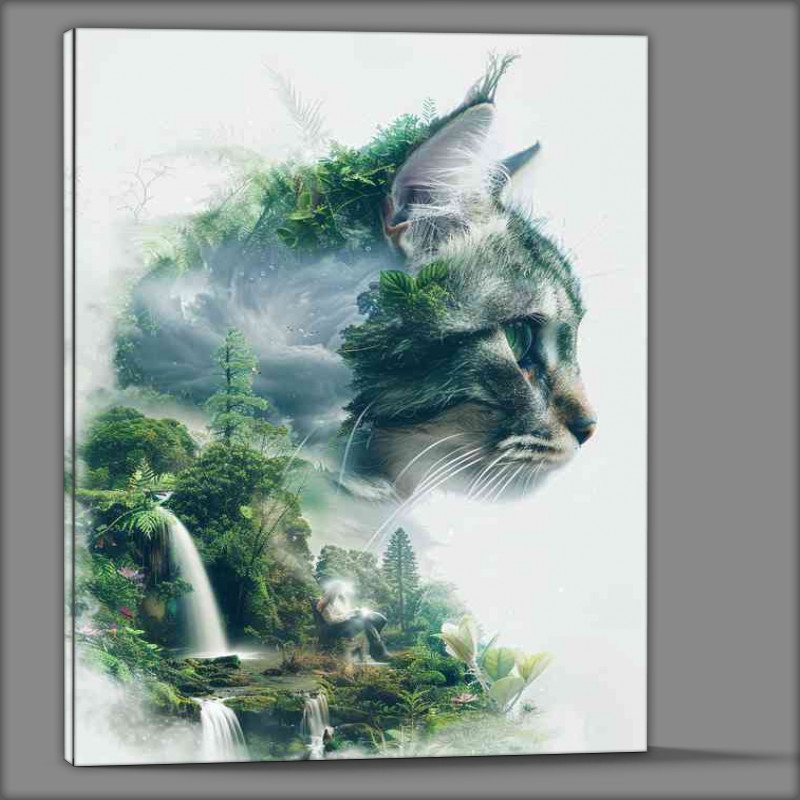 Buy Canvas : (A double exposure illustration of cat)