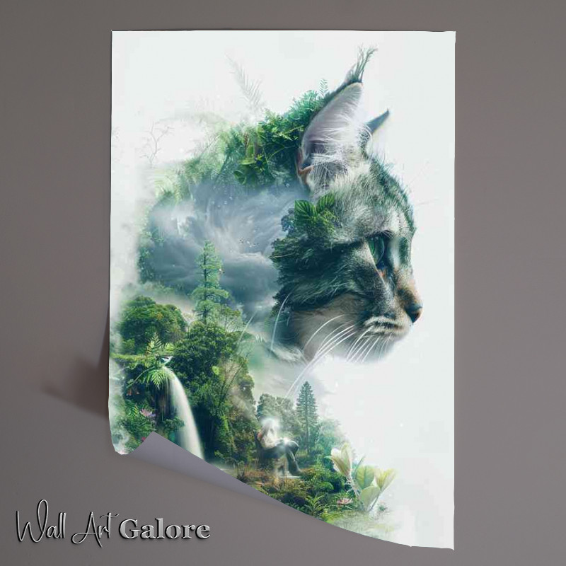 Buy Unframed Poster : (A double exposure illustration of cat)