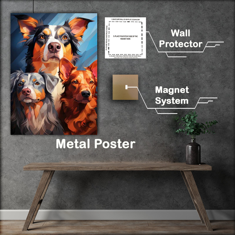 Buy Metal Poster : (A family of Dogs)