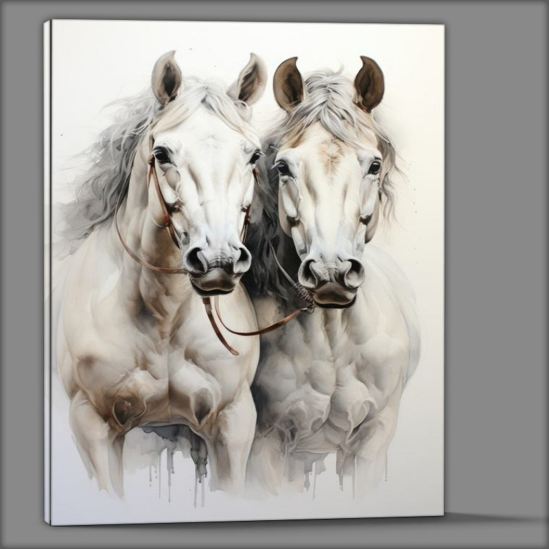 Buy Canvas : (A pair of white Horses)