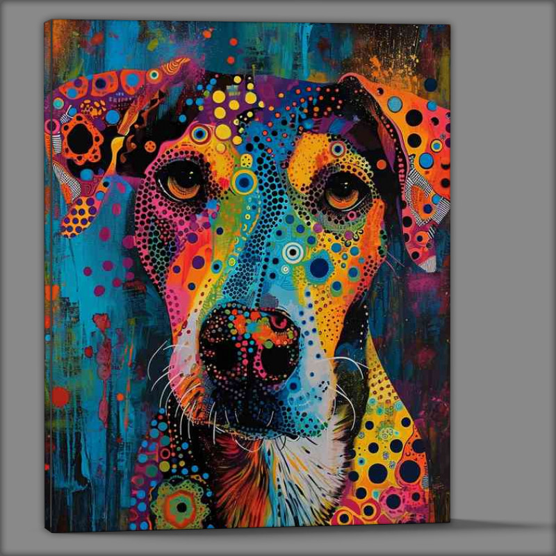 Buy Canvas : (Abstract dog with psychedelic patterdale terrier)
