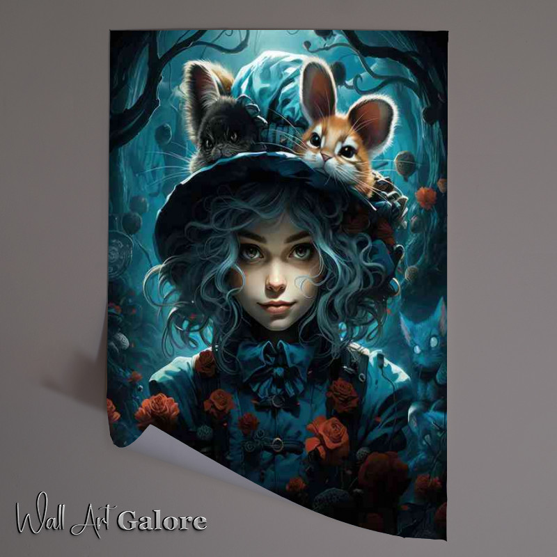 Buy Unframed Poster : (Alice in wonderland with rabbit hat)