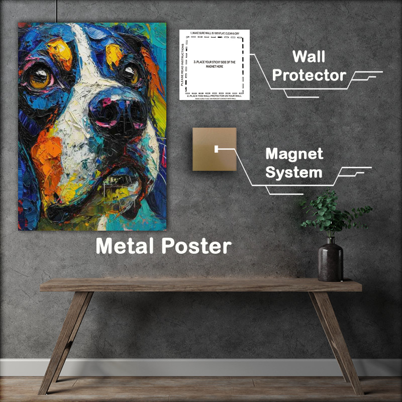 Buy Metal Poster : (Art style of a dog painted)