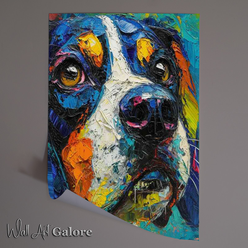 Buy Unframed Poster : (Art style of a dog painted)