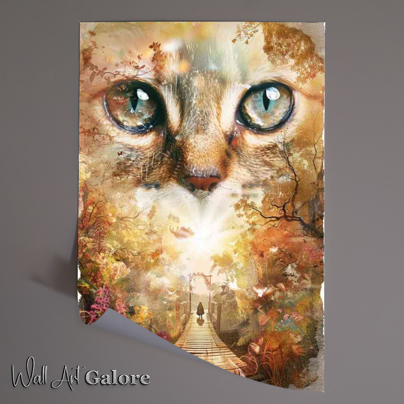 Buy Unframed Poster : (Big Cats eyes over the bridge)