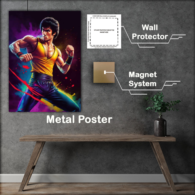 Buy Metal Poster : (Bruce Lee coulured art)