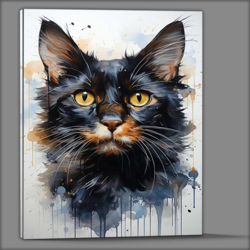 Buy Canvas : (Black Cat in watercolours)