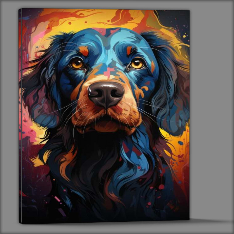 Buy Canvas : (Black Dog Abstract style)