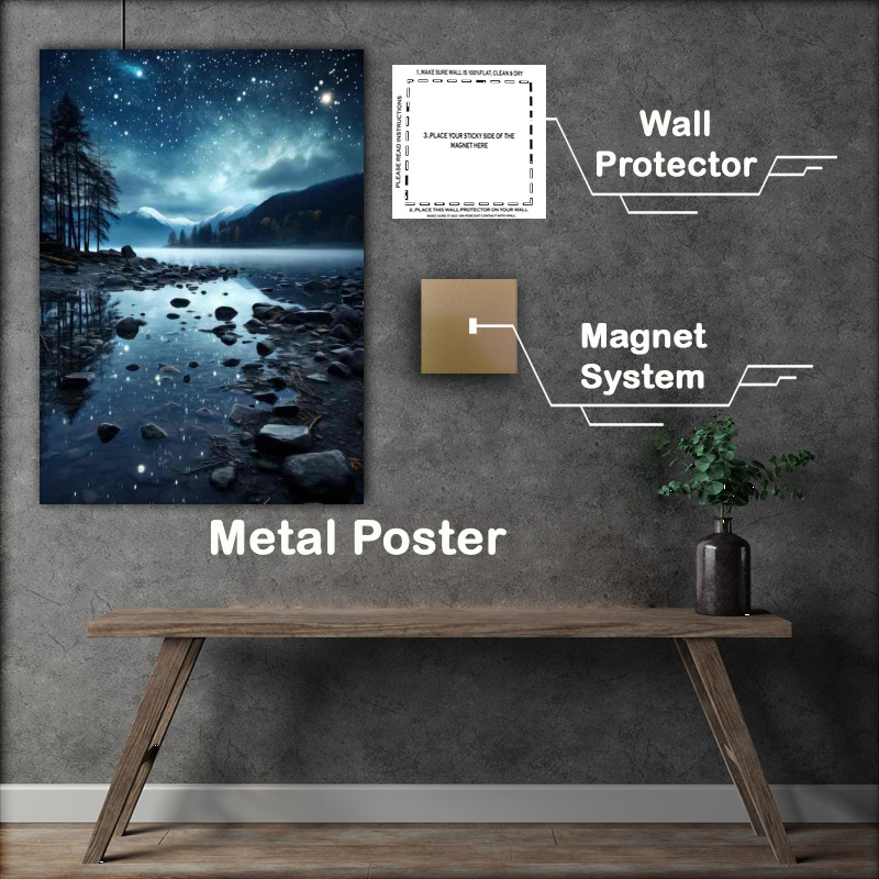 Buy Metal Poster : (Enchanted Waters with moonlit skys)