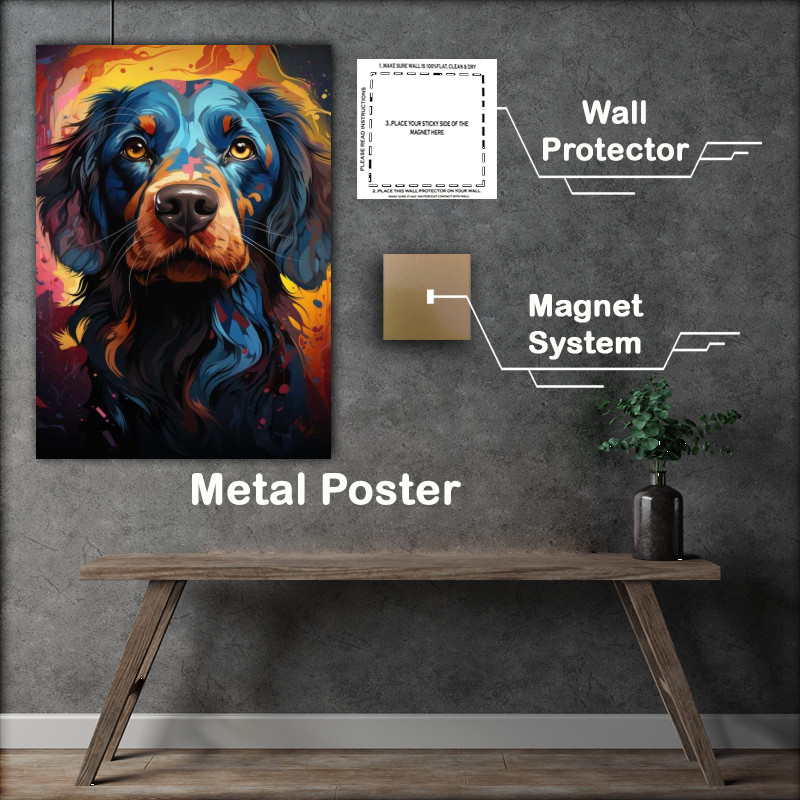 Buy Metal Poster : (Black Dog Abstract style)