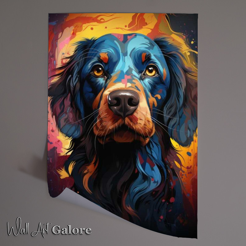 Buy Unframed Poster : (Black Dog Abstract style)