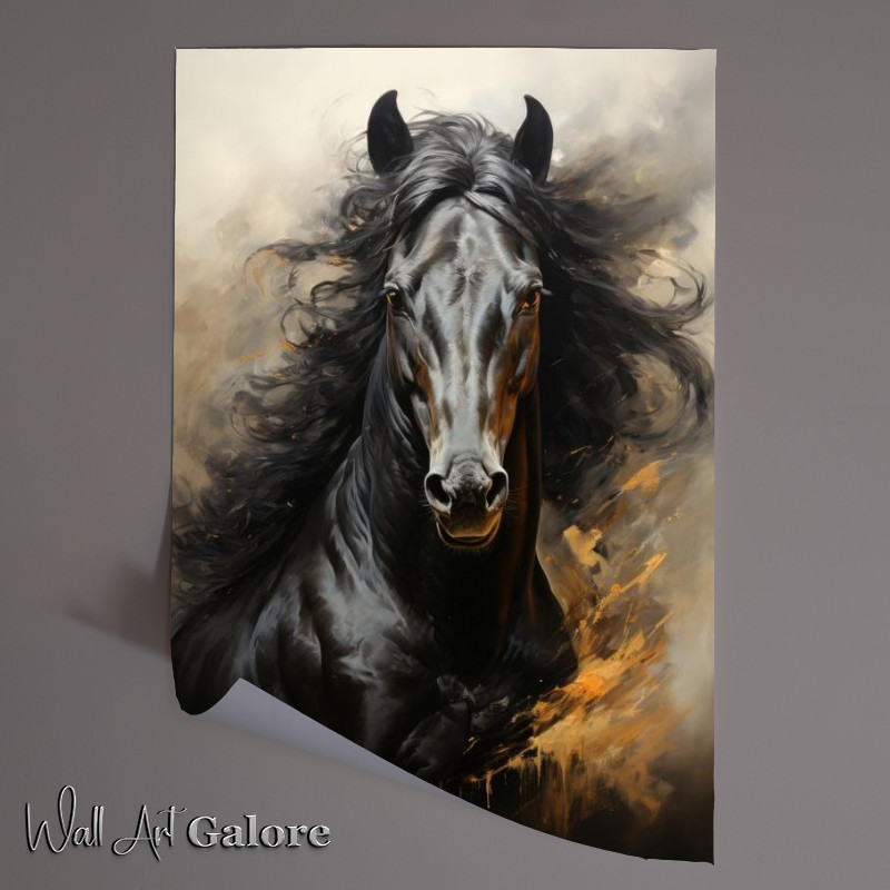 Buy Unframed Poster : (Black beautiful horse)