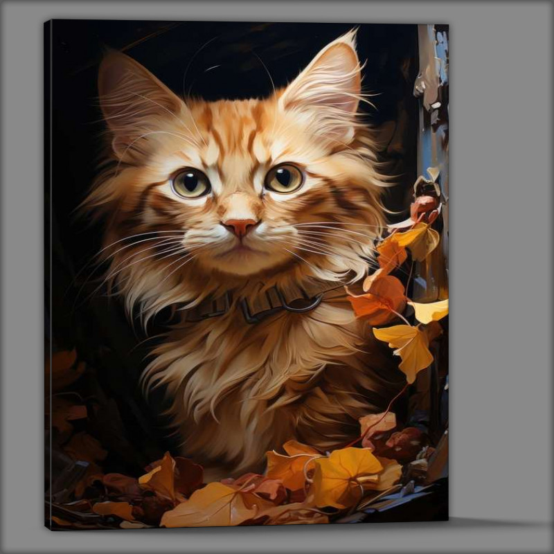 Buy Canvas : (Brown Cat in Autumn)