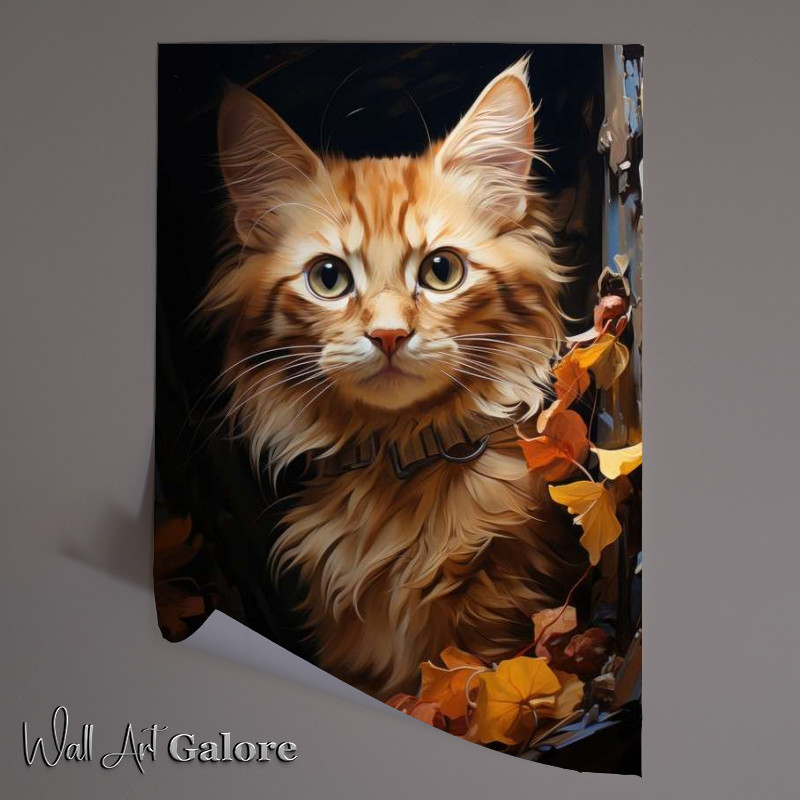 Buy Unframed Poster : (Brown Cat in Autumn)