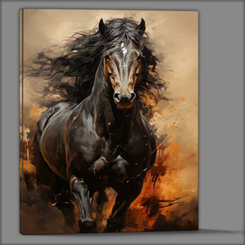 Buy Canvas : (Brown Horse galloping)