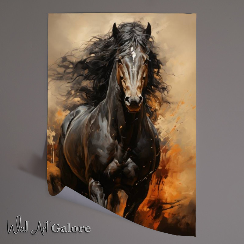 Buy Unframed Poster : (Brown Horse galloping)