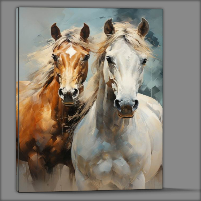 Buy Canvas : (Brown and white Horses)