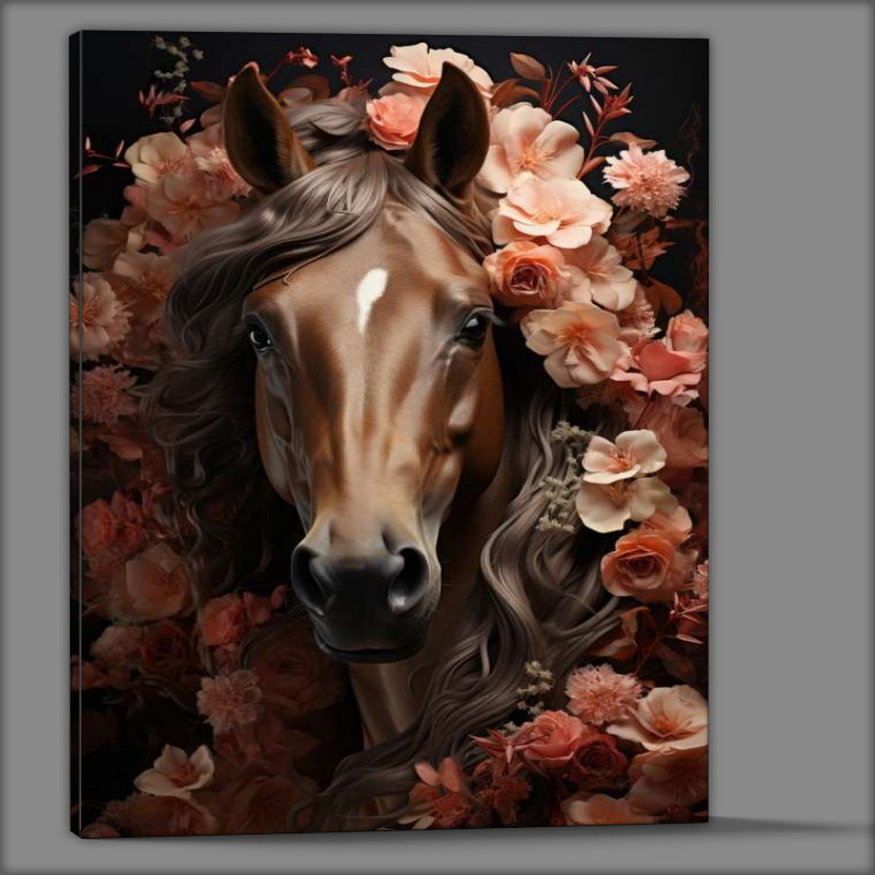 Buy Canvas : (Brown horse In flowers)