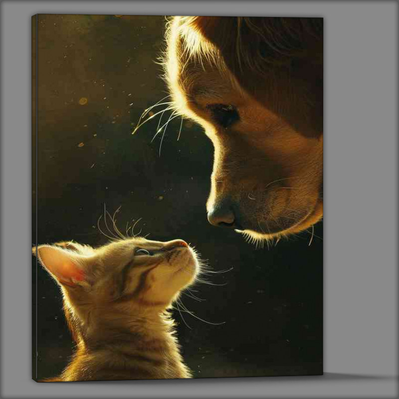 Buy Canvas : (Cat and Dog facing each other)