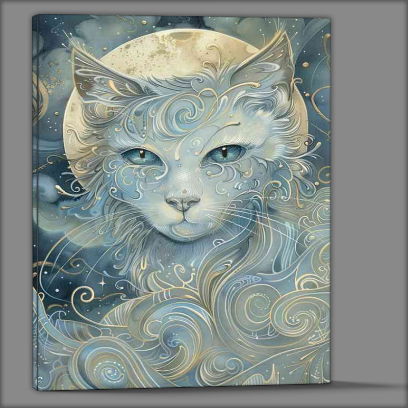 Buy Canvas : (Cat in a moonlit sky)