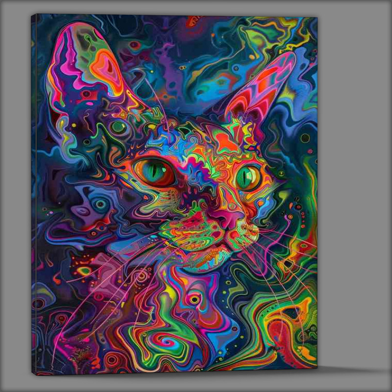 Buy Canvas : (Cat in a painted psychedlic style)