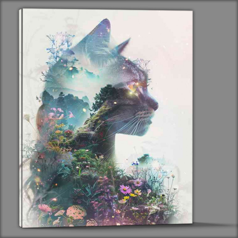 Buy Canvas : (Cat in the medow of flowers)
