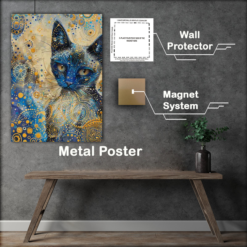Buy Metal Poster : (Cat with star patterns)