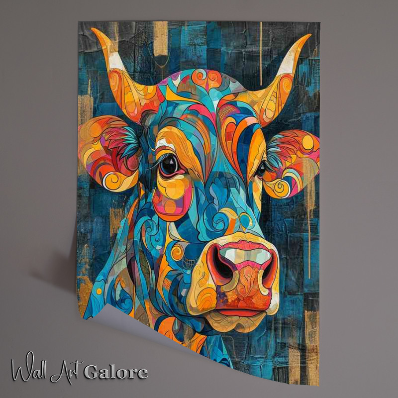 Buy Unframed Poster : (Colourful cow in abstract form)