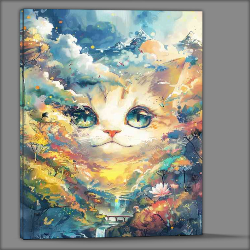 Buy Canvas : (Cure Cat face with large eyes)
