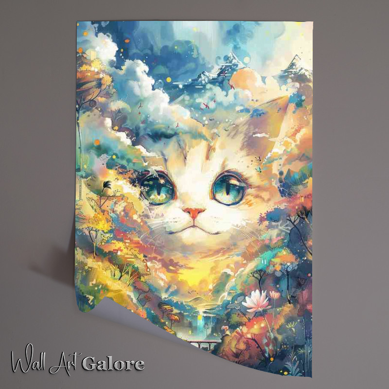 Buy Unframed Poster : (Cure Cat face with large eyes)