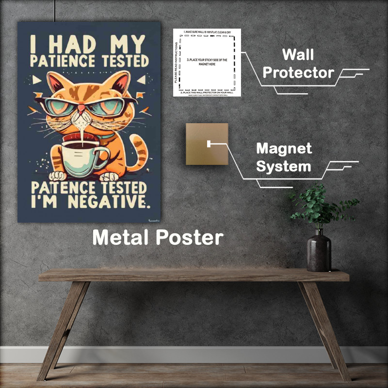 Buy Metal Poster : (Cute Angry cat Patience tested)