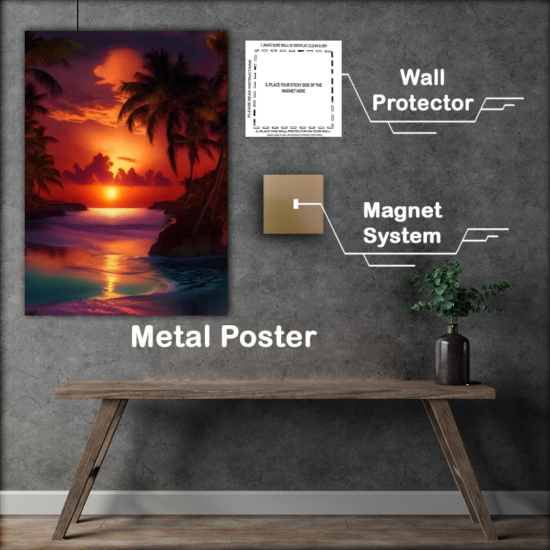 Buy Metal Poster : (Ethereal Eclipse on Mystic Waters)