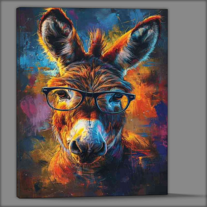 Buy Canvas : (Donkey in glasses looking ream)