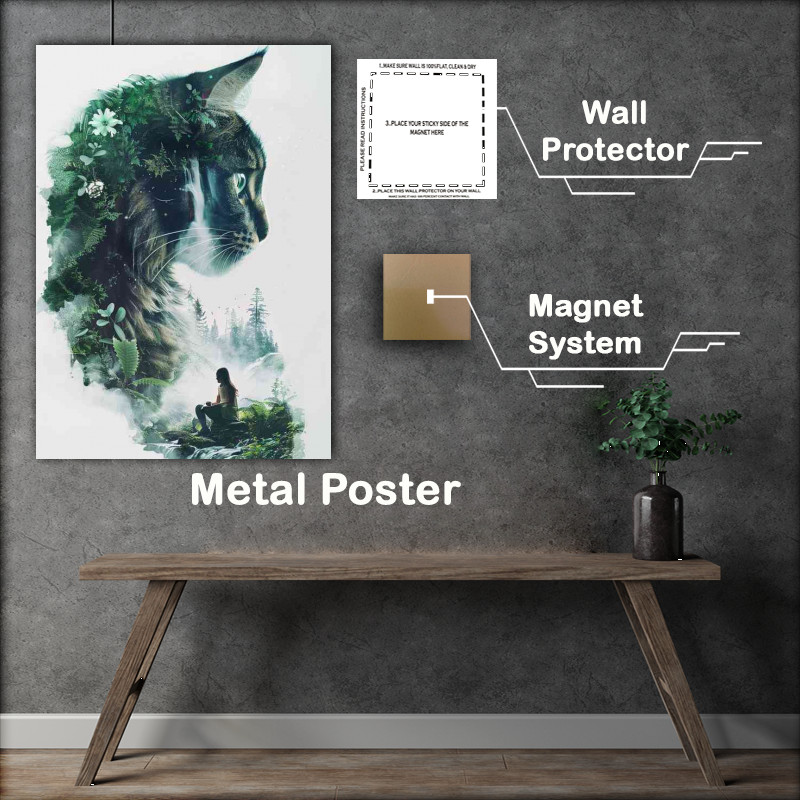Buy Metal Poster : (Double exposure of the cat)