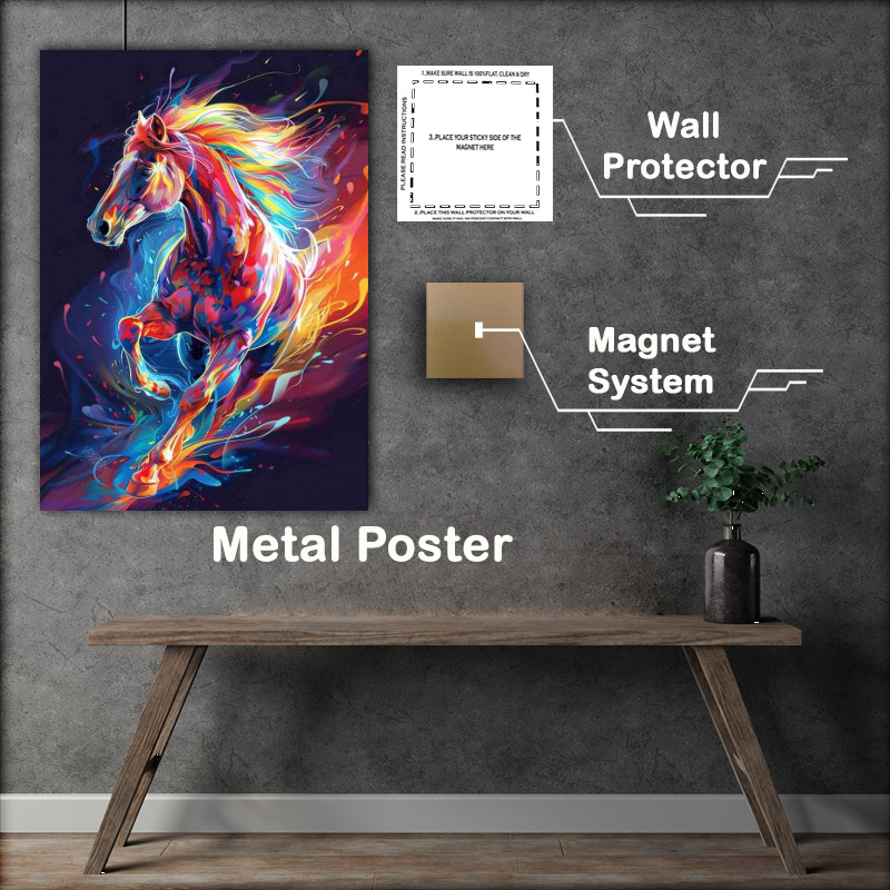 Buy Metal Poster : (Flamed Horse across the sky)
