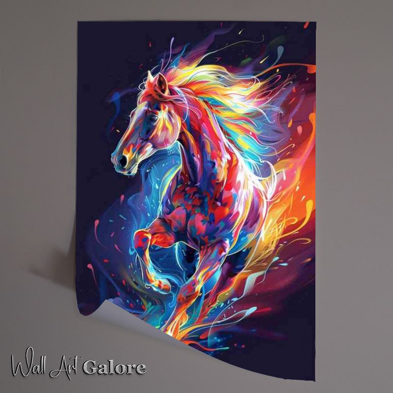 Buy Unframed Poster : (Flamed Horse across the sky)