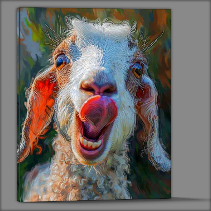 Buy Canvas : (Goat face with tongue sticking out)